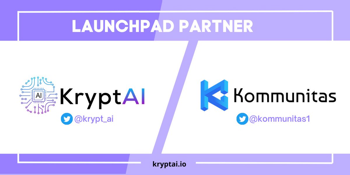 Krypt_Ai's tweet photo. We're thrilled to announce our partnership with Kommuntias @Kommunitas1
Kommunitas is a leading Launchpad supports projects at very early stage and helps them in marketing and fundraise.
We welcome Kommunitas and their KOLs to #KryptAI 🤝🚀🥳 family.
#Kommunitas #IDO #kryptai https://t.co/RtY1088RHy