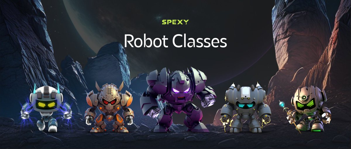 spexy_game's tweet photo. ⚔️ Robot Classes

One of the key elements in the second phase of the game will be the class of your game character. It is this distinctive feature that will determine the line of development and available SPEXY abilities.

Read more about classes in the new article - https://t.co/JC0vPYciXd

#spexy #p2e