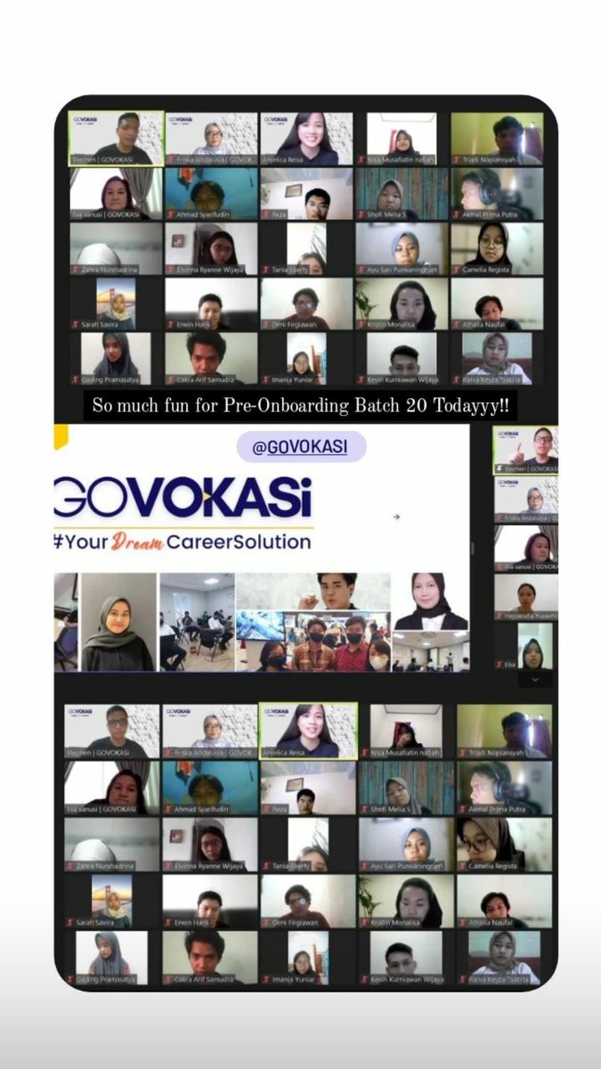 govokasi's tweet image. Awesome #batch20 start to an awesome  #internstoemployee  journey #govokasi #magang #internship 🔥🔥