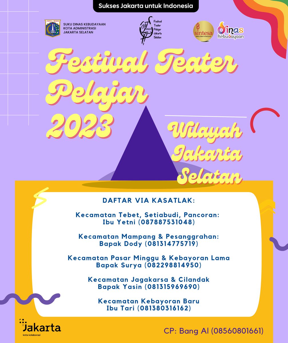 Sudah dibuka!

Festival Teater Pelajar Jakarta Selatan 2023

#FestivalTeaterPelajarJakartaSelatan
#FTP
#FTPS2023
#FTPJS2023