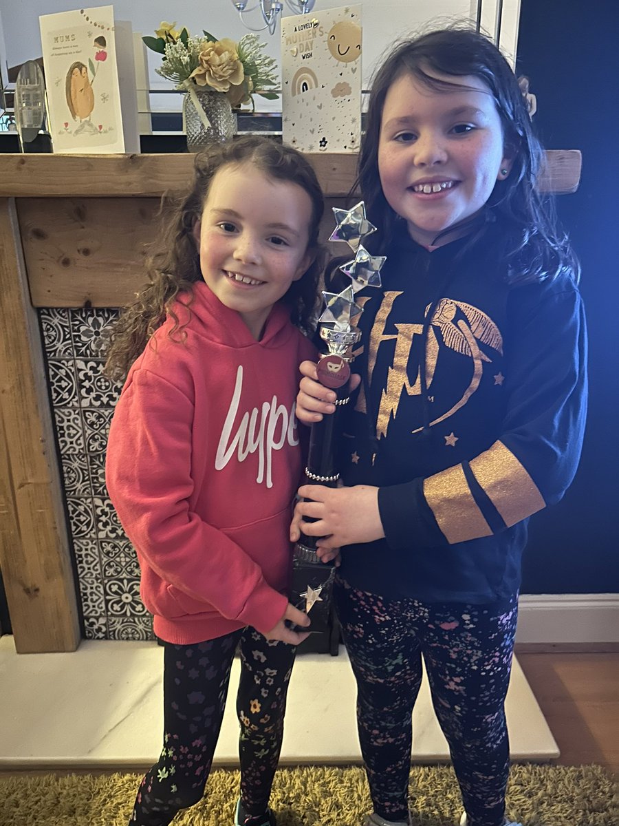 KB25298's tweet photo. @StMarysPS14 Trophy winning sisters at their first night at drama. https://t.co/OVxfkEijDx