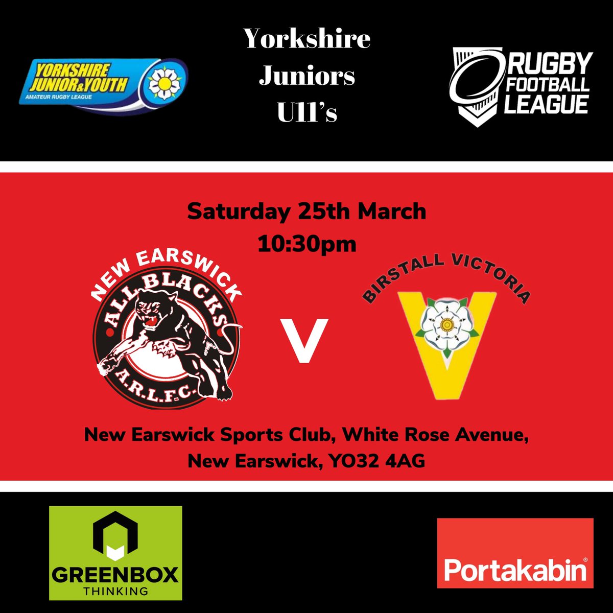 NEABlacks's tweet photo. Our Juniors are back in action this weekend so if you’re around get down and support them!
#ThePrideOfNorthYorkshire #NEAB ⬛️🟥⬜️ https://t.co/uOQhPy9mZU