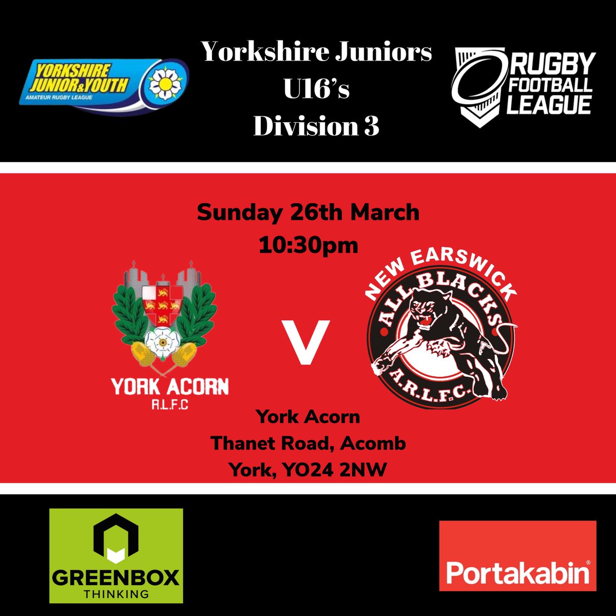 NEABlacks's tweet photo. Our Juniors are back in action this weekend so if you’re around get down and support them!
#ThePrideOfNorthYorkshire #NEAB ⬛️🟥⬜️ https://t.co/uOQhPy9mZU