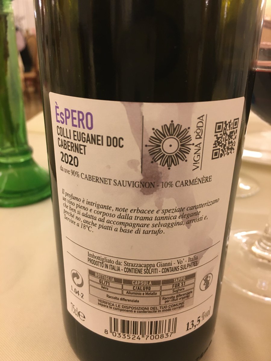 thewinetattoo's tweet photo. Enjoying perfect mix @winewankers @CHARLIEWINES @pietrosd @winematcher  of #wine #food and #wellness at ancient #volcanic #spa just outside #Venice. Great local #ColliEuganei CabSav/Carmener blend delish roast beef then hot baths and mud treatments at top https://t.co/kqhBujRUu4 https://t.co/yEWcyyxzy7