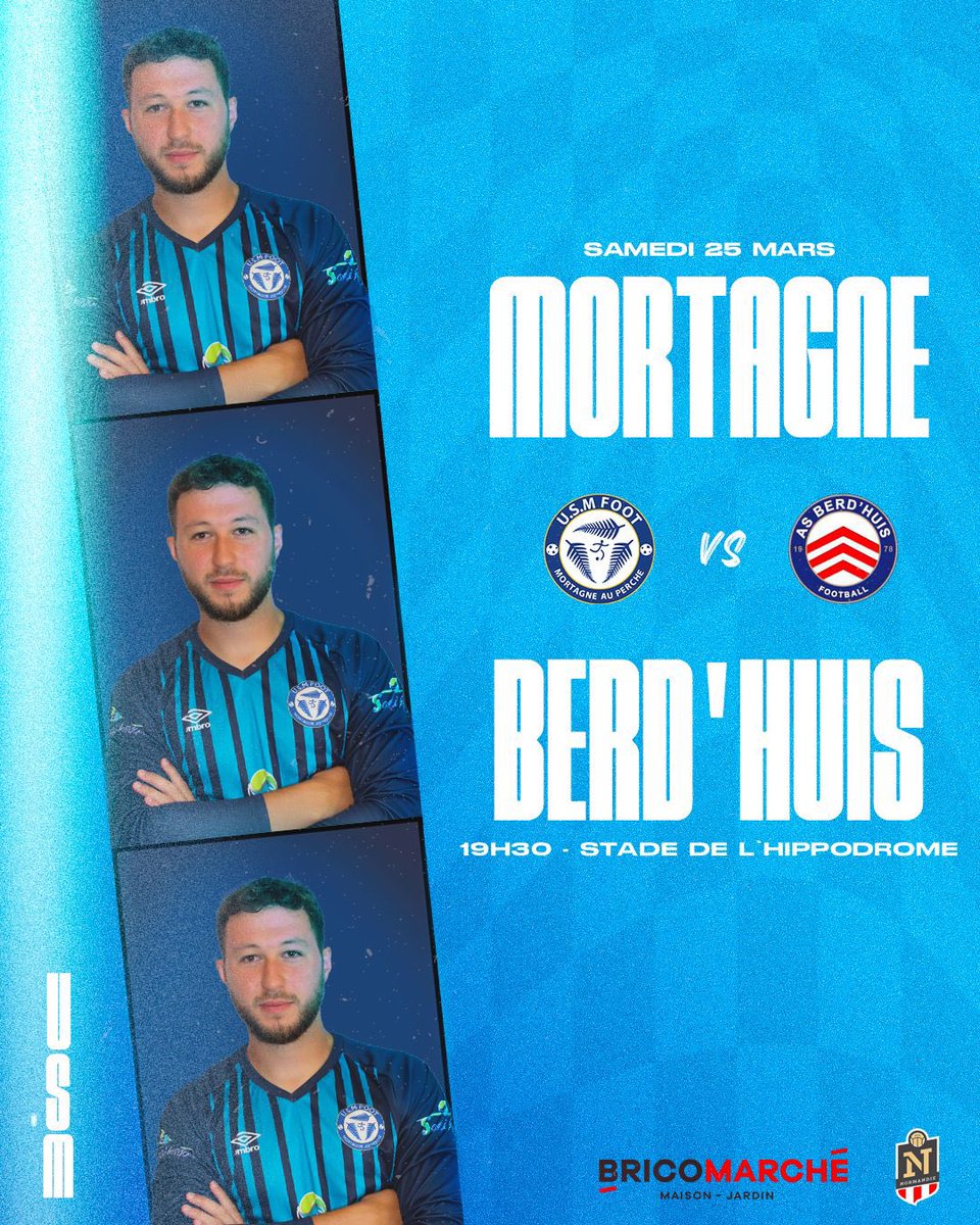 UsMortagne's tweet photo. 🔹[R3 - Journée 17] ⚽️

🔥 Notre équipe fanion doit conserver sa première place au classement ce soir ! 
🆚 | AS Berd’huis 
📆 | Samedi 25 Mars
🏟 | Stade de l’Hippodrome 
⏰ | 19h30 

🥁Venez nombreux encourager vos mortagnais pour ce match une nouvelle fois important ! 🔥 https://t.co/6WSHeRUZWV