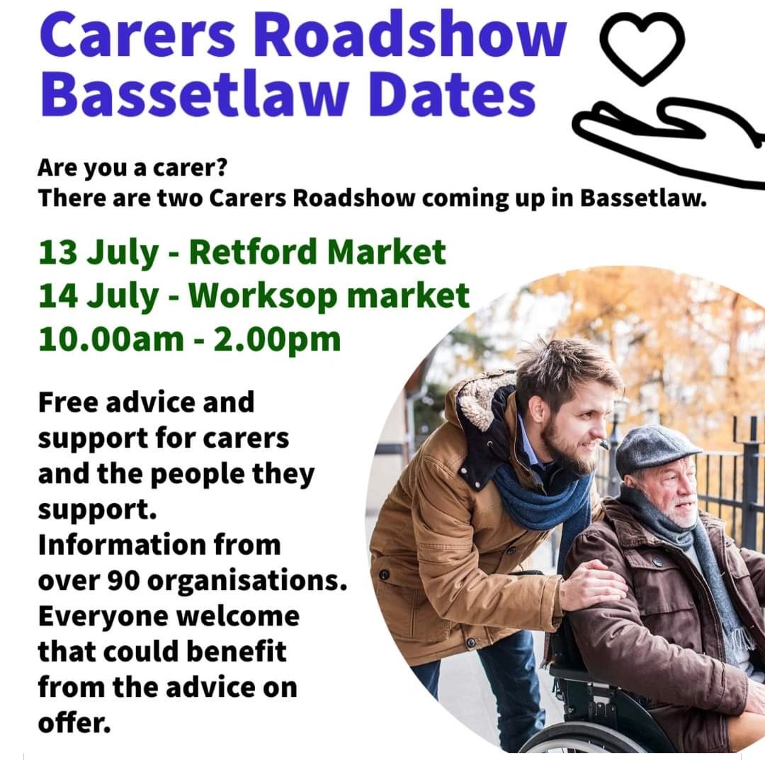 LifelineSBS's tweet photo. There are going to be two bassetlaw carers roadshows this summer in July. 

Here's the organisers email for more information 
trevorclower@hotmail.com

@everyone
#Bassetlaw #carersupport #retford #worksop  #carersroadshow ##bassetlawcommunityandvoluntaryservice ##bcvs https://t.co/9PzlgBAHUS