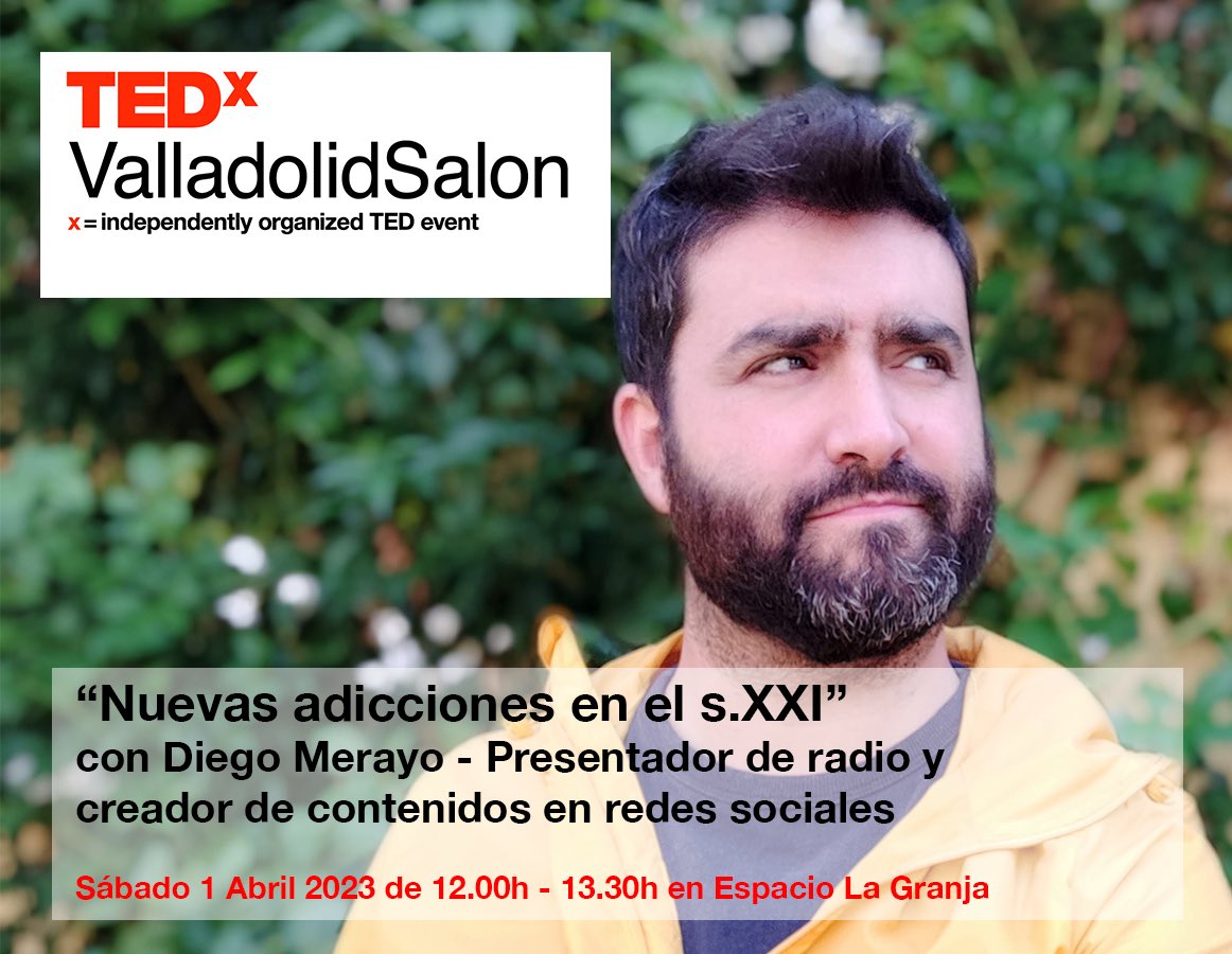 TEDxValladolid's tweet photo. ¡ Ya llega! Empieza nuestro año de gran celebración de grandes ideas..¡desde #Valladolid para el mundo! 

1 Abril #TEDxValladolidSalon con @diegomerayo @mariaariasmusic @antoniogarvic y 150 personas dispuestas a conversar y compartir. 

AFORO COMPLETO y abierta lista de espera https://t.co/kajDl9I464