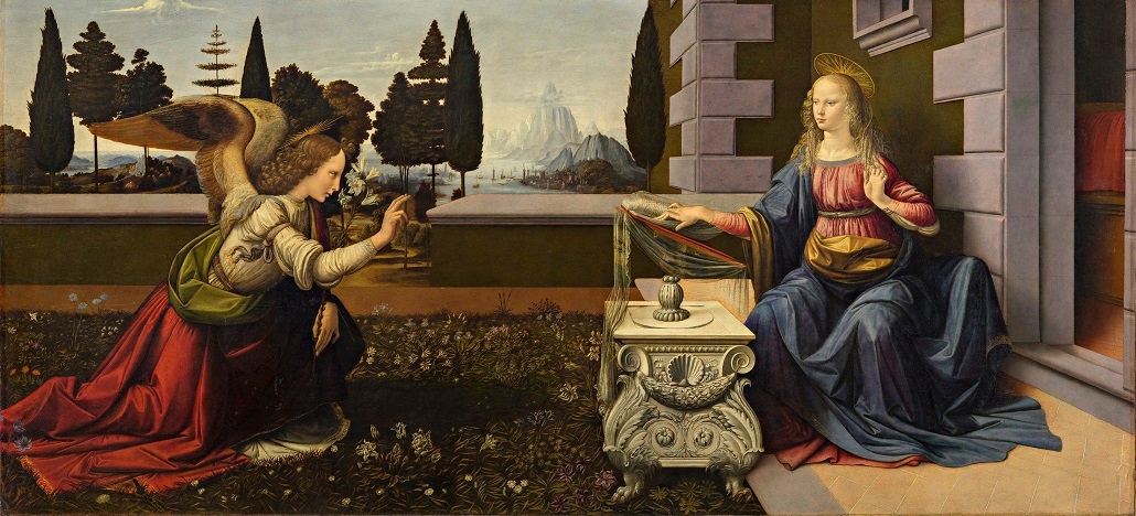 UffiziGalleries's tweet photo. Fino al 1749 l'anno fiorentino iniziava "ab Incarnatione" cioè dal giorno dell' #Annunciazione dell'angelo a Maria: il #25marzo era dunque il #CapodannoFiorentino, simbolico inizio di una nuova era e di una nuova vita, in coincidenza con la Primavera. Leonardo da Vinci 1472c. https://t.co/BQ33RhMl47