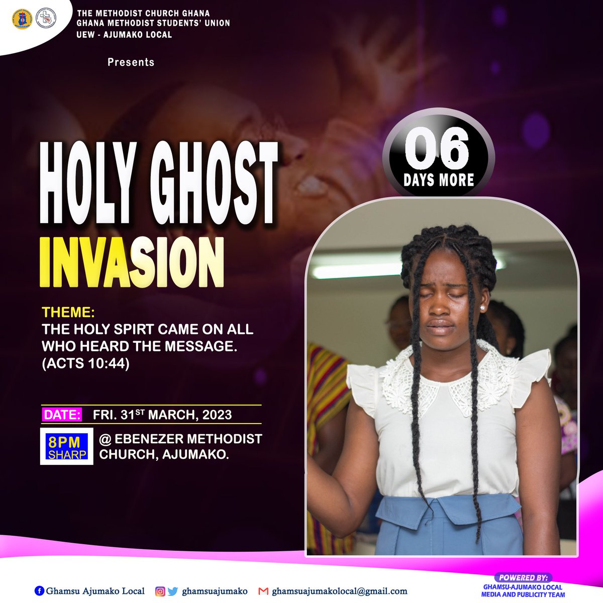 ghamsuajumako's tweet photo. Somebody, are you ready?
The light is on, the Host of Heaven has risen.
Prepare for the Holy Ghost Invasion.
It's all about the Fire for Transformation.
#HolyGhostInvasion
#FireForTransformation
#06daysmore https://t.co/k1Buo13WcH