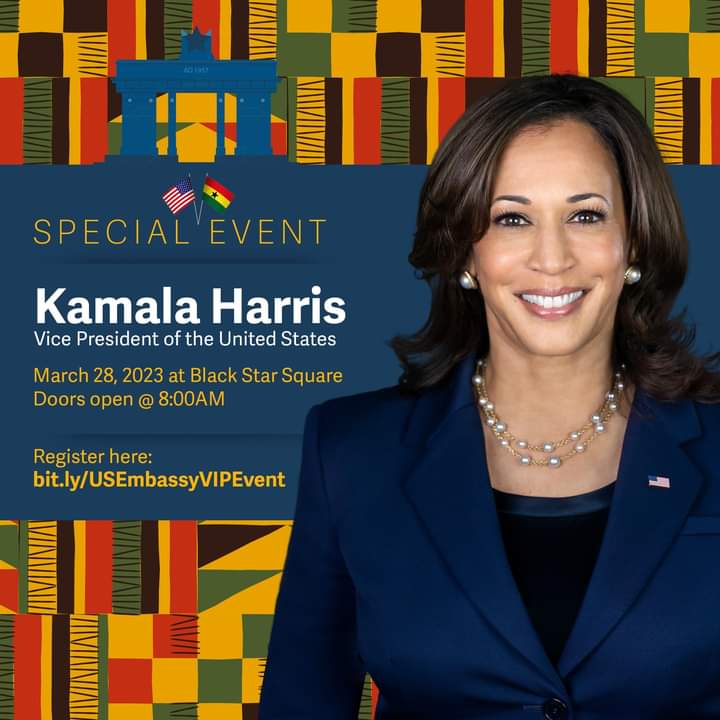 The US Vice President Kamala Harris will be delivering a historic speech at the monumental Black Star Square in #Ghana on March 28

Read more: theafricandream.net/kamala-harris-…

Register here: bit.ly/USEmbassyVIPEv…

#USinGhana #AkwaabaKamala #theafricandreamdotnet #Africa #WeRiseTogether