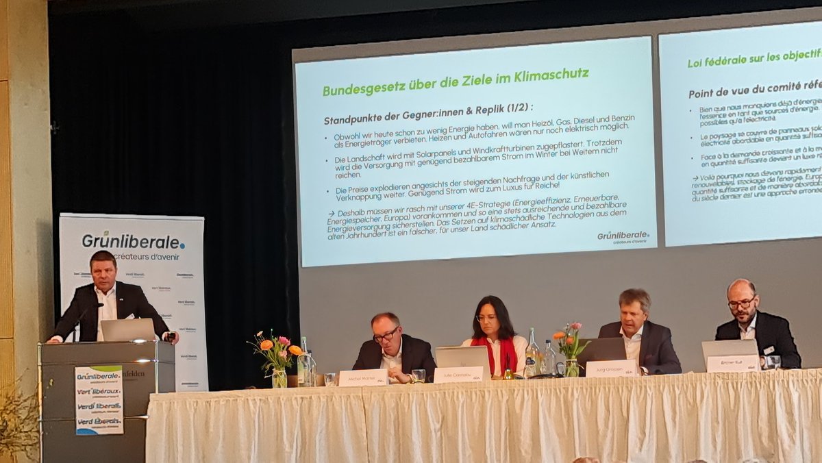 LorenzIlg's tweet photo. Jetzt gerade @Martin_Baeumle an der #DVglpCH zum #Klimaschutz
#NettoNull bis 2050 wird nicht reichen. 
Rund 2 Mia CHF für #Heizungsersatz, 1,2 Mia CHF für Förderung von #Innovation: Ausstieg aus den #fossilen und Ausstieg aus #Kernkraft
#MutzurLösung - nicht ohne @GLP_SZ https://t.co/Ei7ddYdVBl