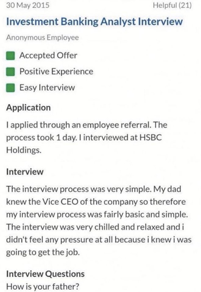 This analyst said it like it is. My favorite part is the interview question 😂