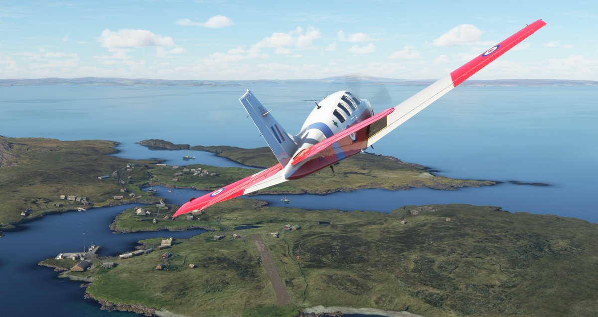 Dreamsofwings1's tweet photo. Visiting Out Skerries in the Bonanza.
With big thanks to @IanPsDarkCorner for the repaint engineering and a great location tip!
#beechcraft #bonanza #outskerries #msfs2020 #flightsimulator #generalaviation #flying #pilot #propeller #raf #propellerhead #aviationlovers #avgeek https://t.co/NGmk5ehlDq
