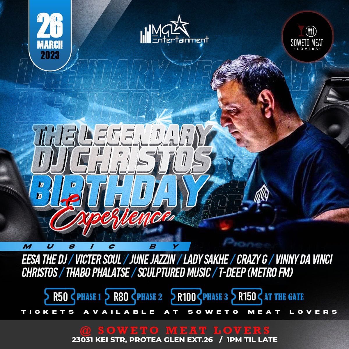 djchristossa's tweet photo. Updated gig guide 

Sat 25 March 
Manzini Club - Swaziland 02:00
House Music Fest 

Sun 26 March 
Meat Lovers - Soweto 
Birthday celebration 14:00 - 00:00 https://t.co/GJDlMcgiLL