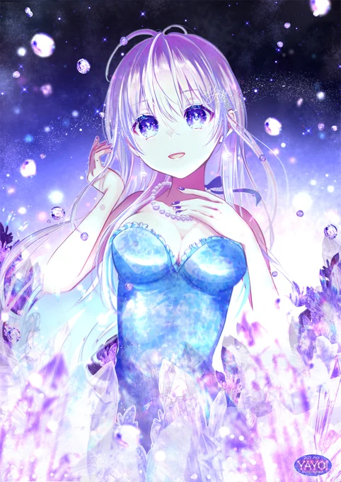 アメジストガーデン2023 #アメジスト #紫 #星空ドレス #クリスタ #イラスト #pixiv #illustration #amethyst  