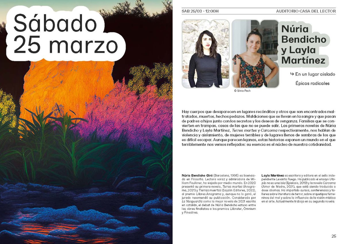 mataderomadrid's tweet photo. ✍️Hoy Núria Bendicho, autora de 'Tierras muertas', conversará a las 12h, con la también escritora Layla Martínez en el #festival #Capítulouno en @CasaLector. Sus historias exponen mundos de sombra y aislamiento. ¡Os esperamos en #MatadroMadrid!

Entradas👇
https://t.co/pngEYmDnYi https://t.co/8NsTfMd4NB