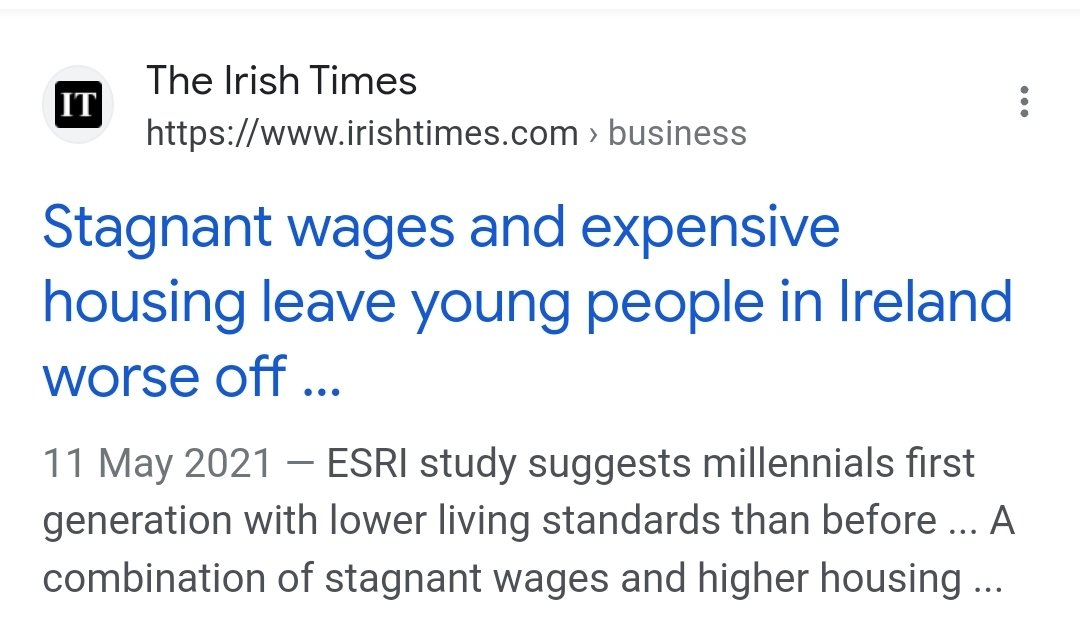 I will be 50 in a couple of years, &amp; I note that some people may age and older are arguing against the point made by Holly Cairns that her generation are worse off than her parents generation. Some objective facts  1/ERSI