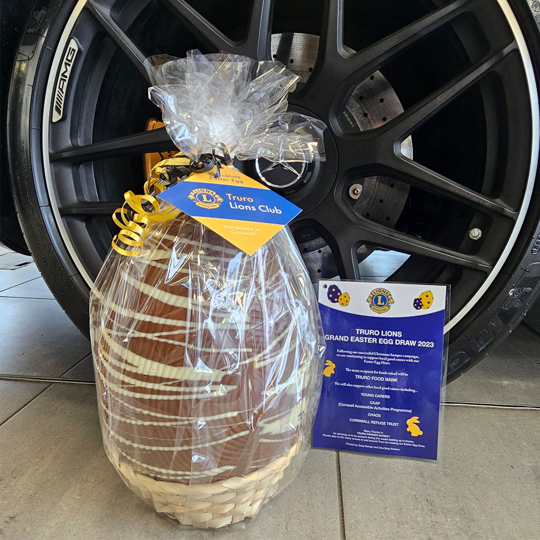 Mercedes-Benz of Truro are partnering with the @TruroLionsClub for their annual Charity Easter Egg Draw! 🐣 Our Giant 1kg Easter Egg has arrived and we are raising money for @TruroFoodbank, while also supporting @CornwallYACS, @ChaosGroupUK, @CornwallRRN and @CAAP_HQ #Easter