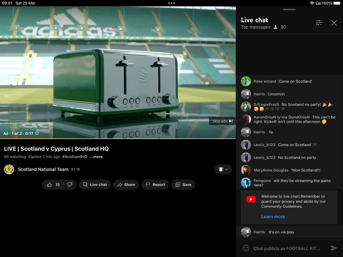 Just been served an ad for Celtic branded Swan kettles and toasters before the #ScotlandHQ thing on YouTube 😂😂😂