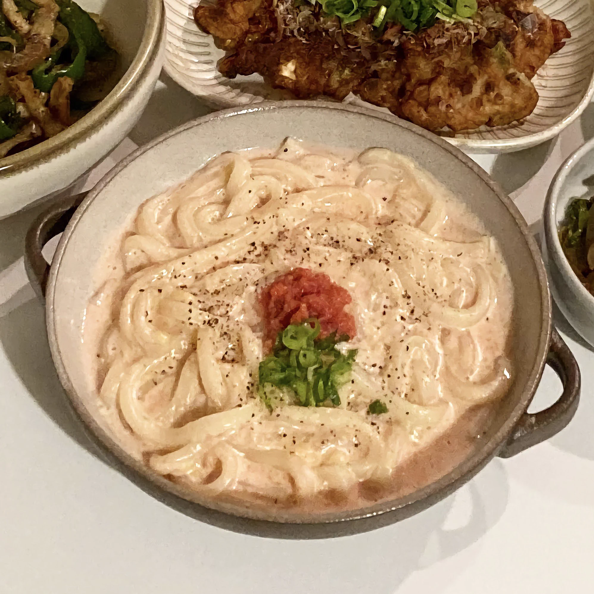 カロリーなんて気にしない！美味しすぎて唸ること間違いなし『チーズ明太クリームうどんギルティver.』