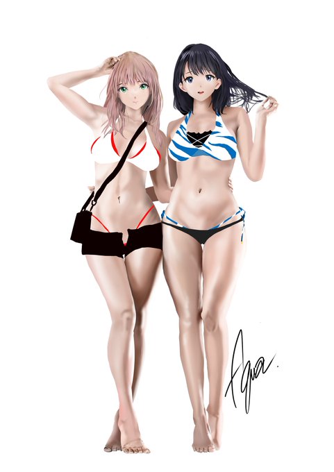 六花と夢芽描いてる(*'ω`*)#宝多六花#南夢芽 #SSSS_GRIDMAN #SSSS_DYNAZENON 