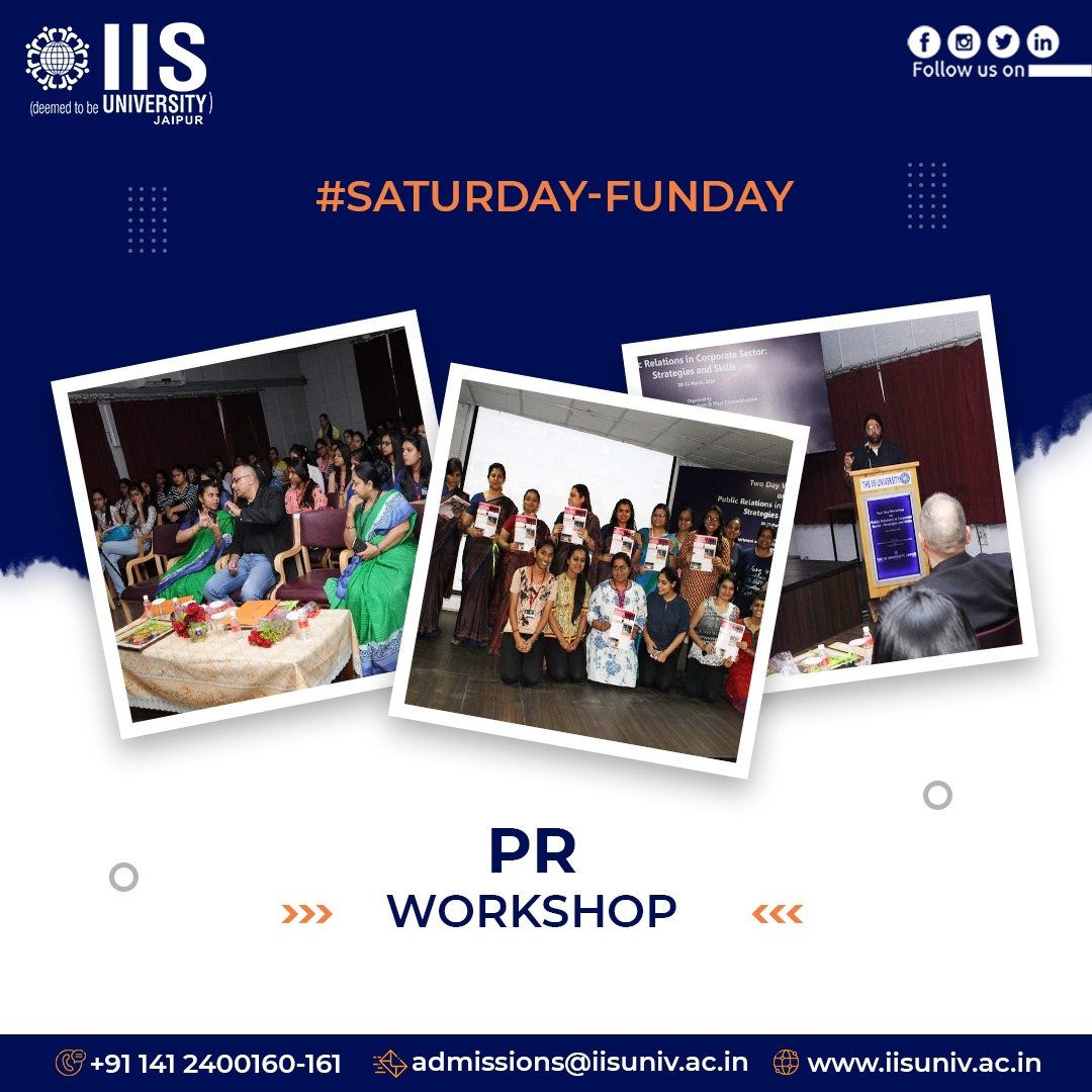 IISUniversity's tweet photo. Weekend Mode On: Let’s Rock Saturday Funday at IIS UNIVERSITY
.
#IIS #iisu #university #saturday #funday #pr #prworkshop #bestgirluniversity #jaipur #pinkcity #bestworkshop https://t.co/uCRx33dzMS
