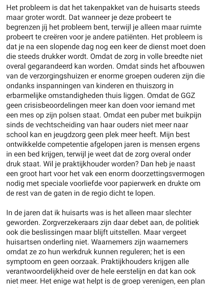 Een jonge gestopte huisarts op LinkedIn over haar dagelijkse dilemma's. De optelsom van frustratie die een mooi vak voor haar om zeep hielp.