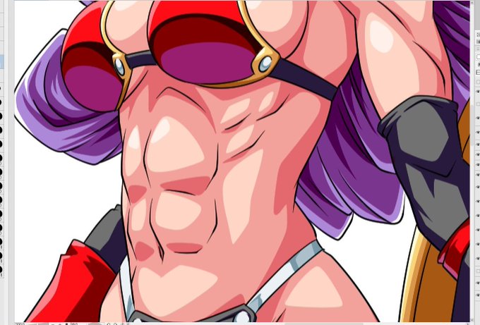 腹筋塗るの楽しい 