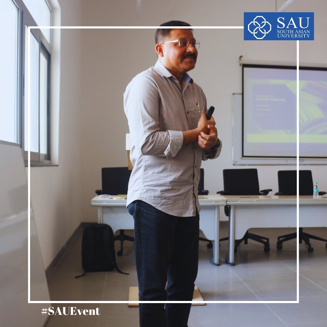 SouthAsianUni's tweet photo. A guest lecture by Mr. Aninda Bose, Executive Editor at Springer London, UK on "Elements of Scientific Publishing" was organized on 22 March 2023 by the Department of Mathematics, SAU. 

#SAUEvent #KnowledgeWIthoutBorders #SAARC #SAU #SouthAsia #Springer https://t.co/z985BC0w1j
