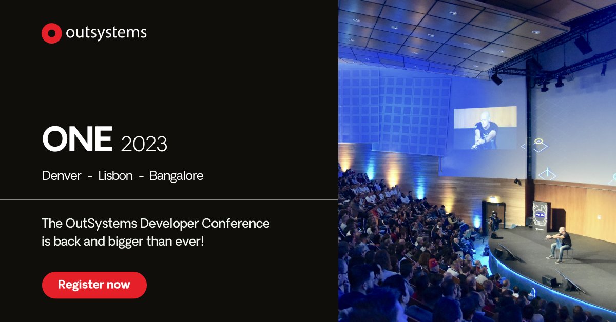 yogeshhuja's tweet image. The #OutSystems Developer Conference is back as ONE 2023! Register today for one of the three locations to improve your technical skills, test-drive the latest features, and take the next step in your career. outs.so/5E0F68 

#OutSystemsPartner #ONEOutSystems