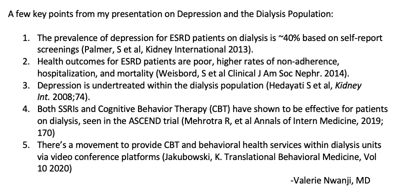 Depression in the Dialysis Population