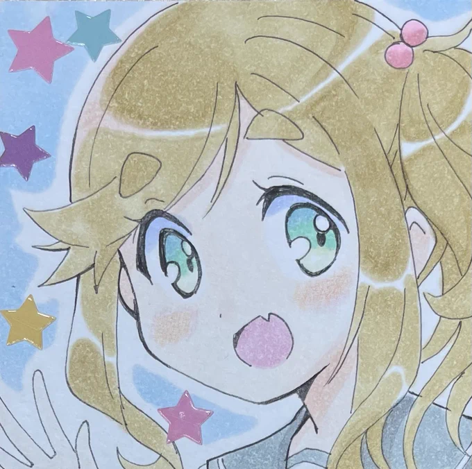 今日のアナログイラスト128日目はゆるキャン△の犬山あおいちゃん!つまり犬子やで〜! 
