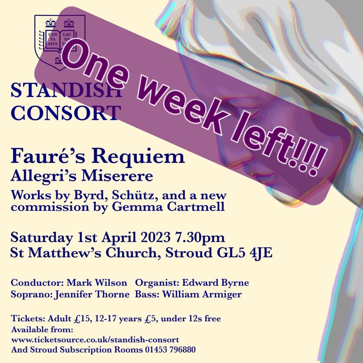 One more week until my choral piece will be performed by the amazing Standish Consort! You can still buy tickets on the Web link. I'm so excited!! 
#composer #choral #choir #sacredmusic