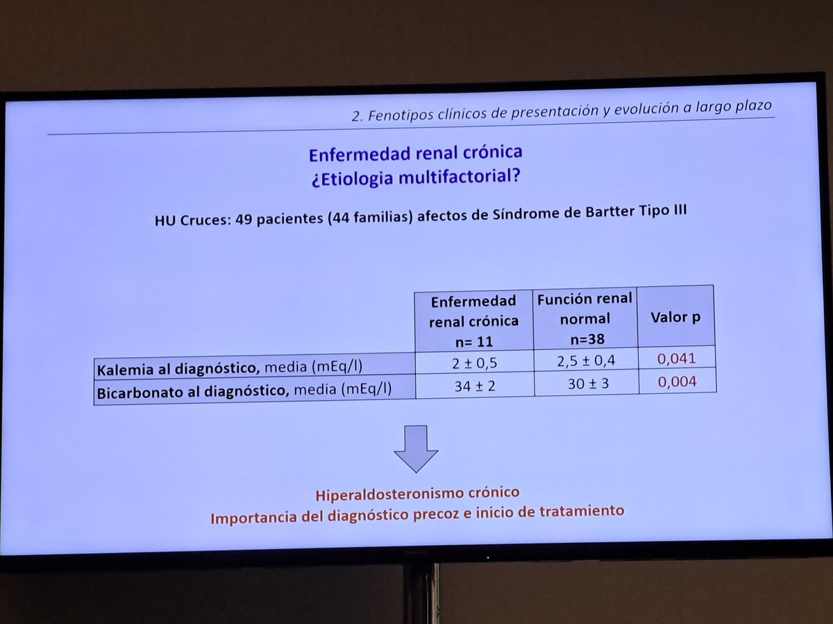 La Dra Leire Gondra nos explica lo importante que es dar un diagnóstico a los pacientes con tubulopatías. A mayor rapidez de diagnóstico en Bartter tipo III, menos riesgo de ERC. #gterh <a href="/senjoven/">JovSEN</a>