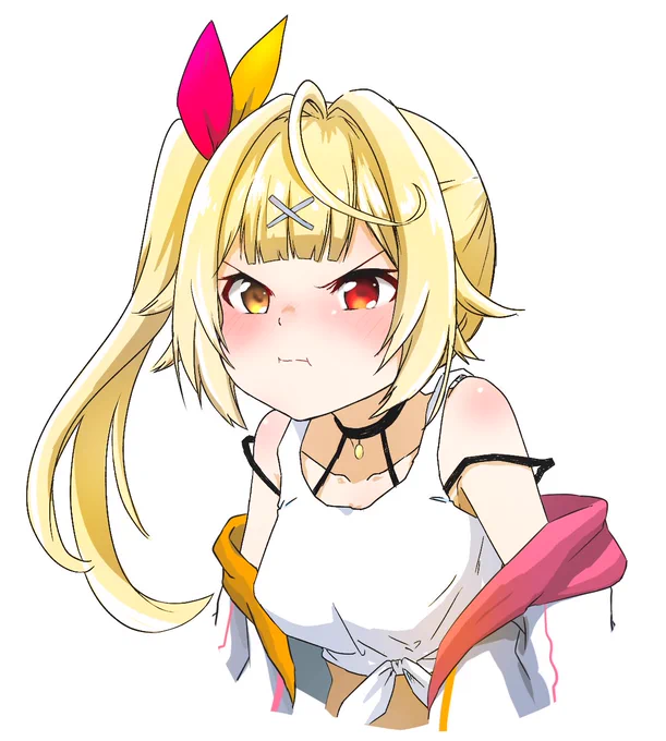 求めてた自分の好きなとこを言ってもらえず、催促するもやっぱり言ってもらえなくて「ねー!それ違うじゃぁん!(でも好きー!)」ってなってる顔を描きたかった #サラ星図 