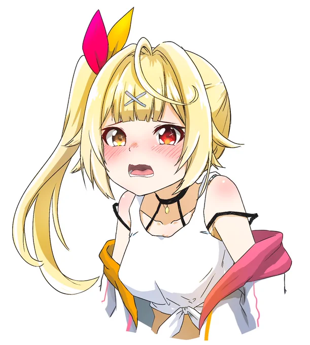 求めてた自分の好きなとこを言ってもらえず、催促するもやっぱり言ってもらえなくて「ねー!それ違うじゃぁん!(でも好きー!)」ってなってる顔を描きたかった #サラ星図 