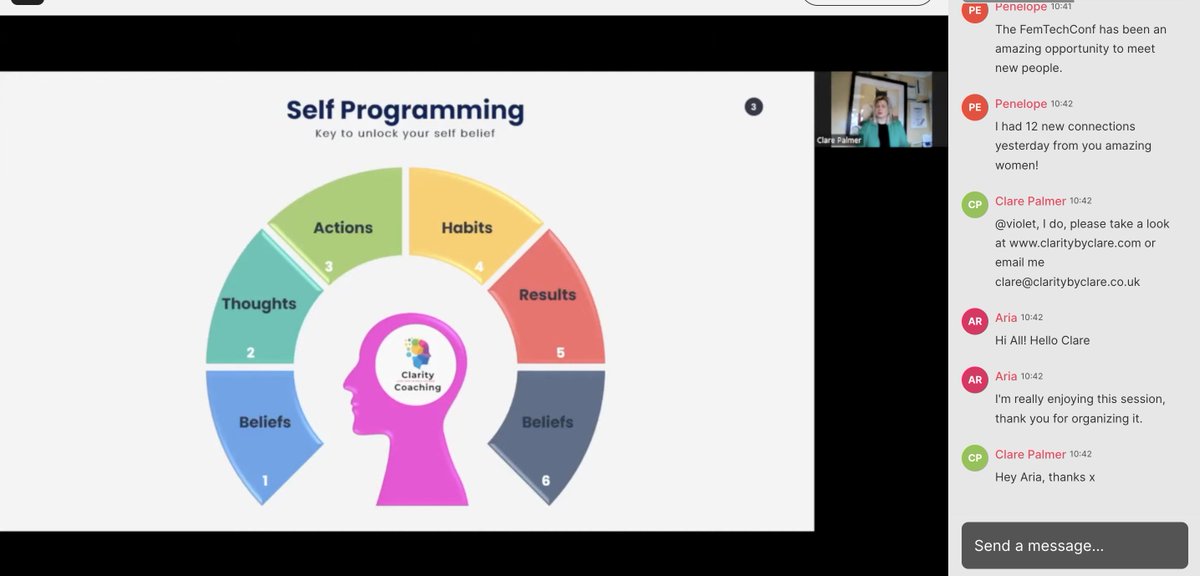 So glad to start #FemTechConf Day 2 with Clare Palmer! Speaking on Self Programming

Join live: live.femtechconf.com/stage/a