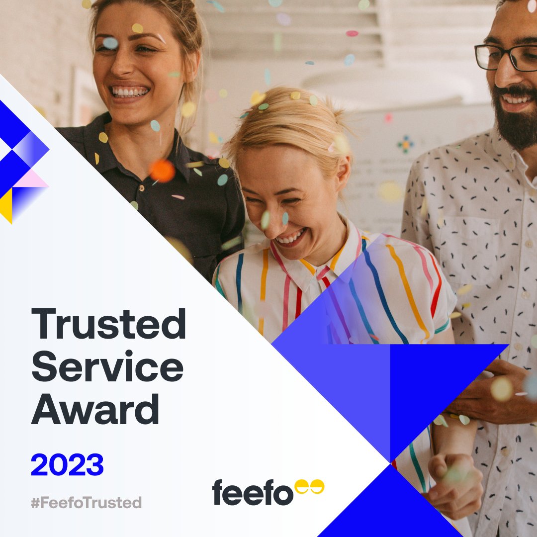 We’re excited to announce that we have won the <a href="/Feefo_Official/">Feefo</a> 2023 Trusted Service Award for excellence in customer service. We’d like to thank all our customers for sharing their ratings and reviews on Feefo #FeefoTrusted