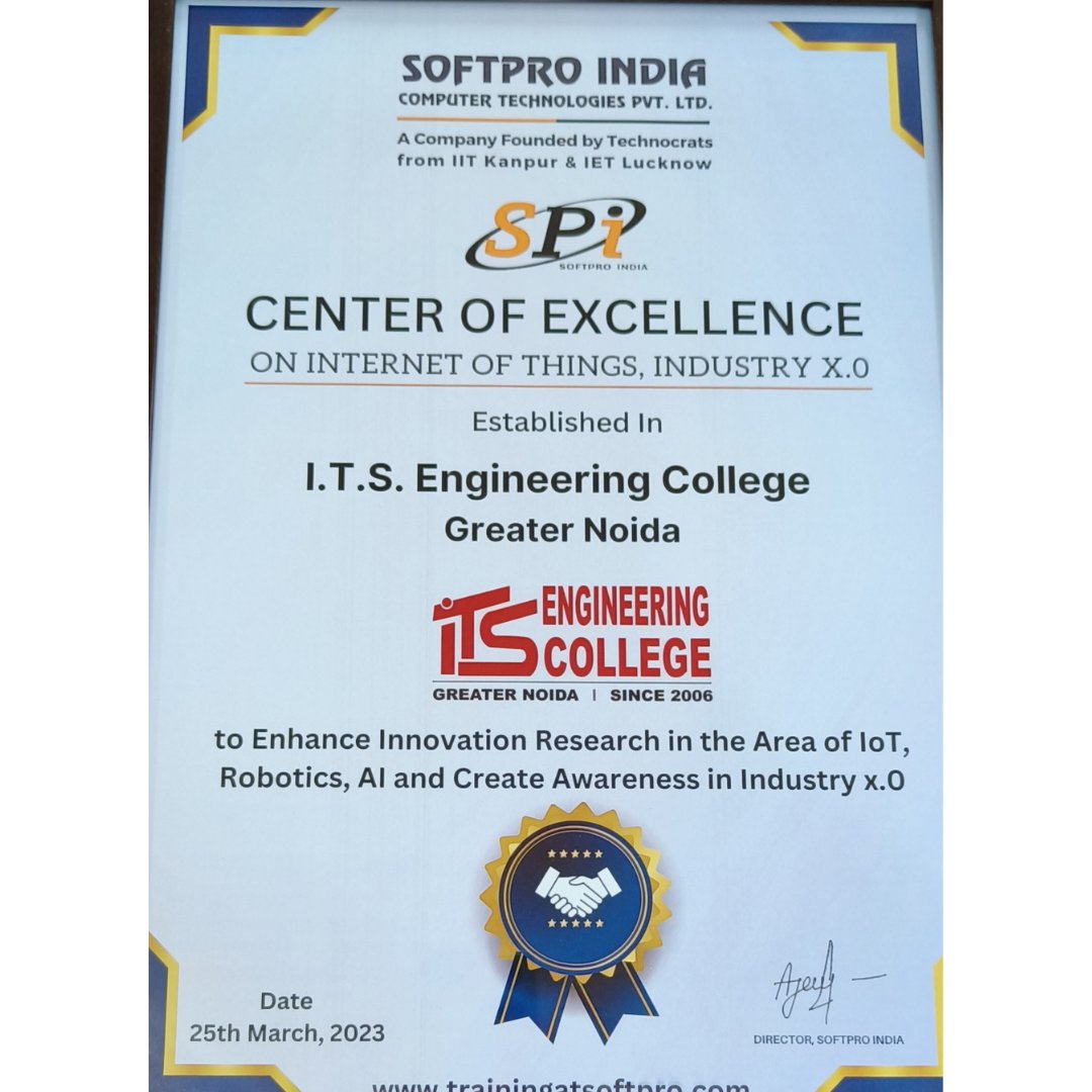 ITSEngggn's tweet photo. The Department of Computer Science and Engineering has signed an MoU with the Softpro India Computer Technologies Pvt. Ltd. to establish a Centre of Excellence on Internet of Things, Industry X.0 at our Institute.
#Cs  #ItsCollege #ItsEngineeringCollege #SoftproIndia #Btech #Mba https://t.co/7umEG8fL5Q