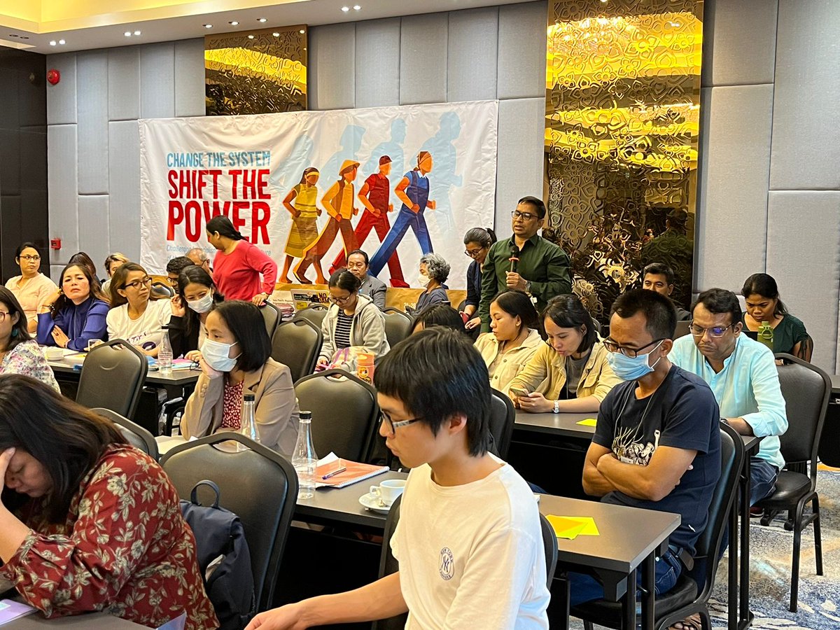 AP_RCEM's tweet image. #HappeningNow: #APPFSD2023 participants share in the Townhall Meeting their insights and ideas on how APRCEM can reinforce its role and strengthen its work in advancing #DevelopmentJustice. 

#PeoplesForum2023
#PropleOverProfit