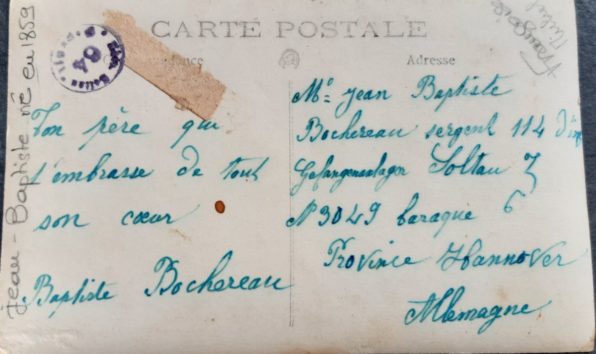 Le_Chtimiste's tweet photo. Jean Baptiste BOCHEREAU, né le 27 10 1887 à Maulévrier (49). Sergent au 114eRI. Capturé le 10 05 1915 à Loos -en-Gohelle dans le Pas-de-Calais. Il a été prisonnier dans plusieurs camps en Allemagne, Soltau, Münster II, Minden, Mannheim.Merci à Dominique - #114eRI #Chtimiste https://t.co/jhYR7q1bmg