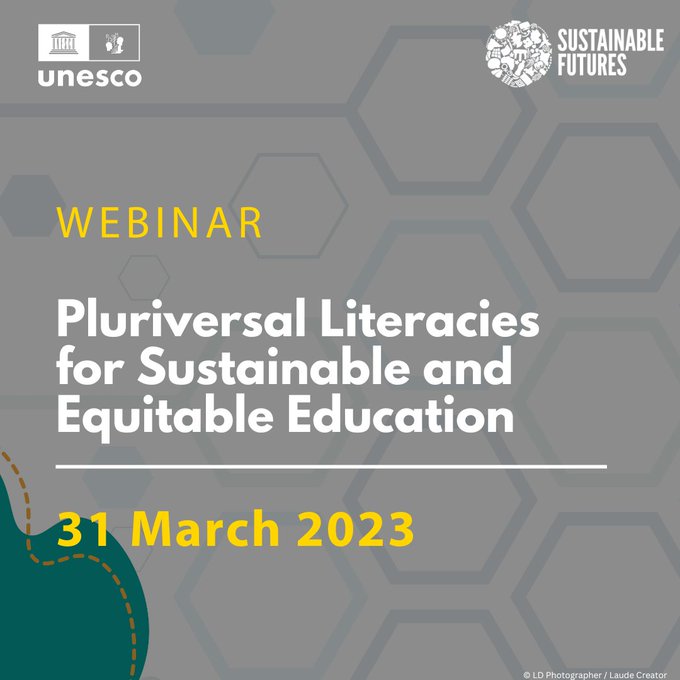 Dear friends and colleagues, in this webinar, we will talk about new literacies and ways of making sense of and communicating beyond the written text.

Register now and be a part of the conversation!   #literacy #SDG4 bit.ly/3Z0Vl2f
👇