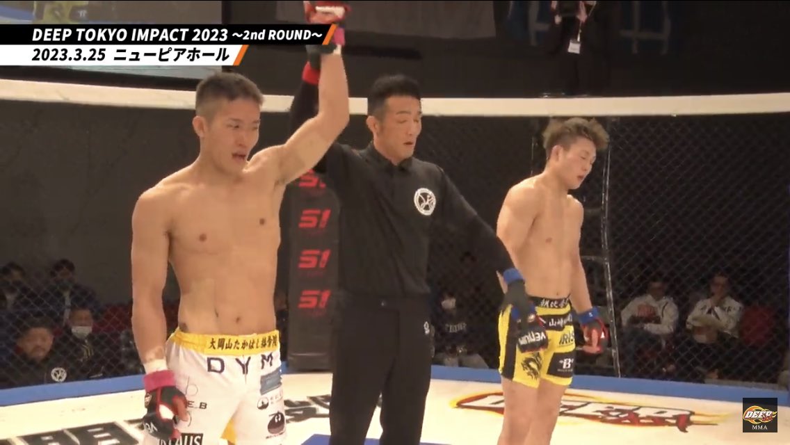 sharakiro's tweet photo. MMA速報です👩🏻‍💻

#DEEPTokyo2 バンタム級

木下尚祐、3-0で朝比奈龍希に判定勝ち！

26歳 8-5-1 3KO https://t.co/DKRiX9UDi4