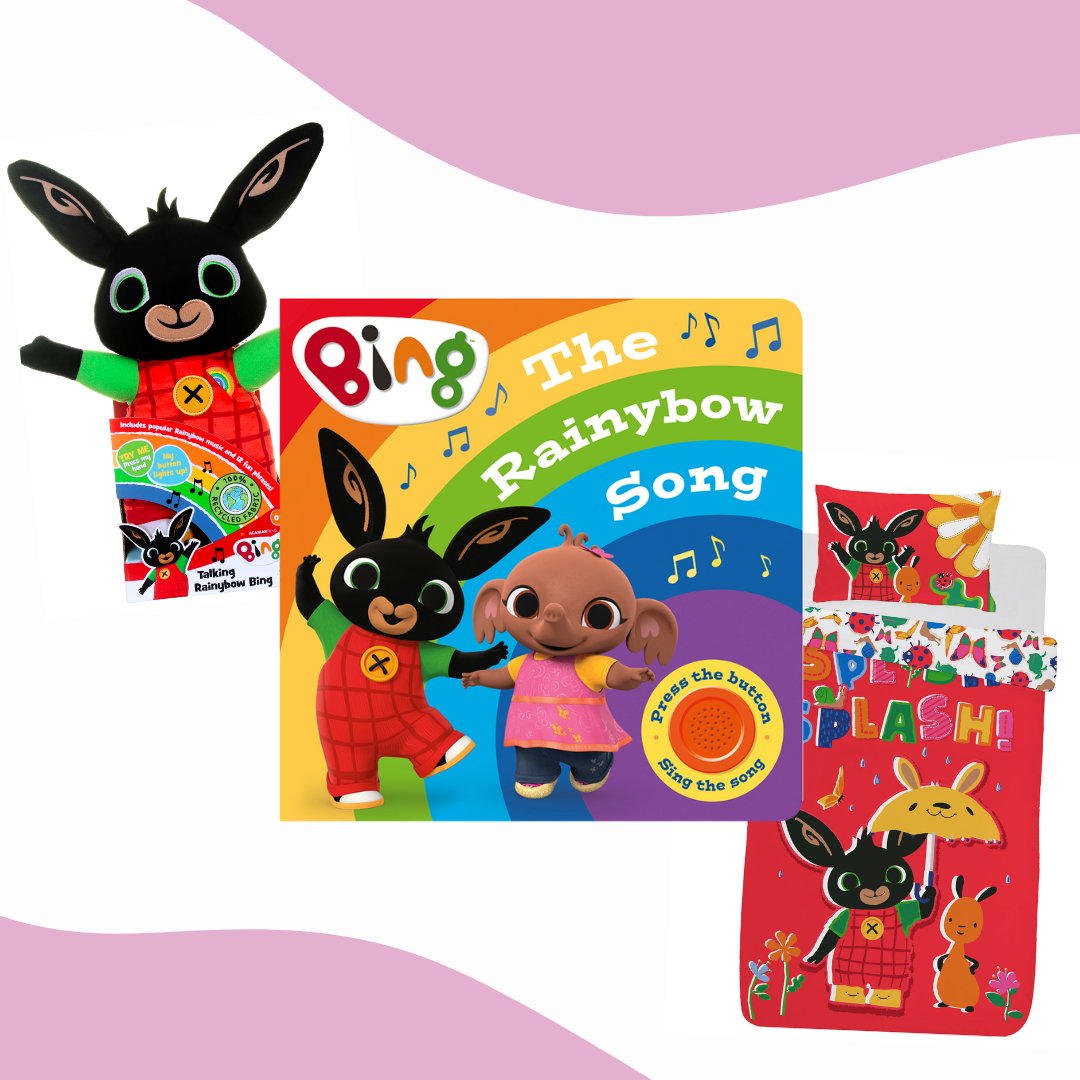 HarperCollinsCh's tweet image. Rainybow Week competition with @bingbunny! 🌈

For one lucky Bingster to win Bing's Rainybow Song Singalong Sound Book, a Splish Splash duvet cover and the BRAND NEW Rainybow Talking Toy, reply with rainbow emoji in the replies below. 🌈

Good luck! Ends midnight 1st April.