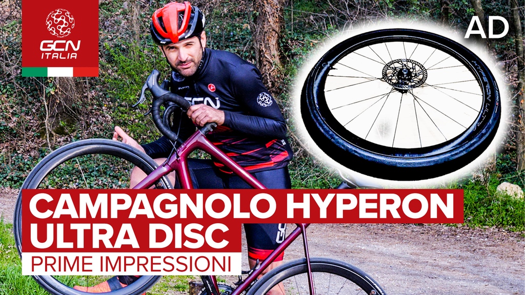 gcnItalia's tweet photo. Le nuove Campagnolo Hyperon Ultra Disc. 

Nel video di oggi vi mostriamo il nuovo prodotto della casa vicentina.

Guardatelo su GCN Italia ed iscrivetevi al canale.

https://t.co/YZVGGpFizX

#campagnolo #hyperon #hyperonultradisc #ruote #ciclismo #bicicletta #gcnitalia #ad https://t.co/10kNKmV5dl