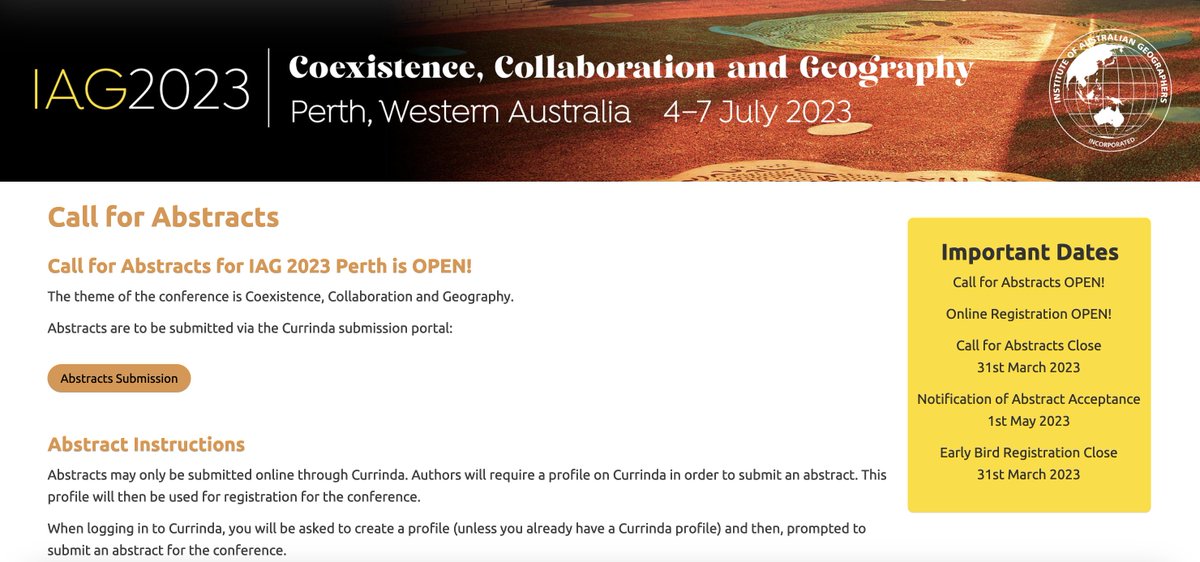 Nature, Risk, Resilience Study Group @InstAustGeog (co-convened by @Phil_McMan, @BlancheVerlie & @LaurenARickards) CFP for #IAG2023 on Coexistence, Collaboration and Geography. Deadline: 31 March 2023 Location/Date: Perth, 4-7 July 2023 More info: iag23perth.com.au/call-for-abstr…