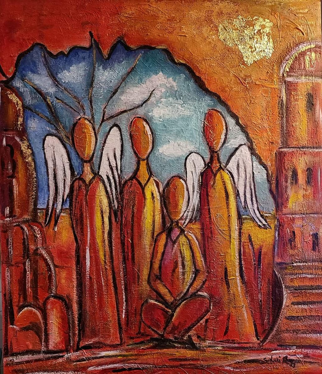 manuelasidari's tweet photo. Forse gli angeli sono le nostre idee migliori vaganti nello spazio. (Kahlil Gibran)

Titolo :  " Scorcio sull'infinito e oltre "
Tecnica mista su tela
70x60 cm
Anno 2023
di Manuela Sidari
#25marzo #VentagliDiParole #buonsabato @CasaLettori @VentagliP @Versi_del_Tempo https://t.co/cKNb2aZyIs
