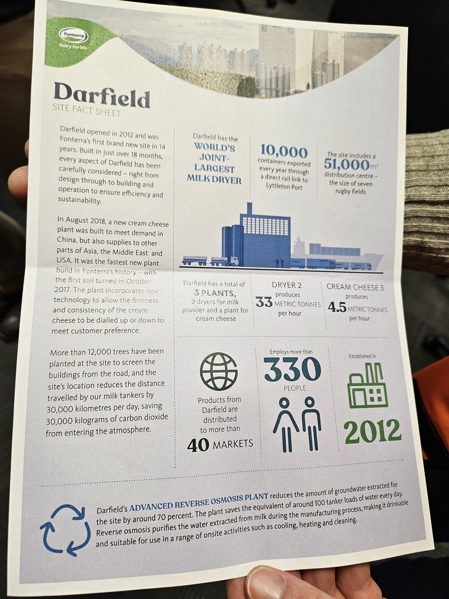 NuffieldIreland's tweet photo. Then on to the Darfield @Fonterra #wholemilkpowder and #creamcheese plant. https://t.co/p7xacGXWUW