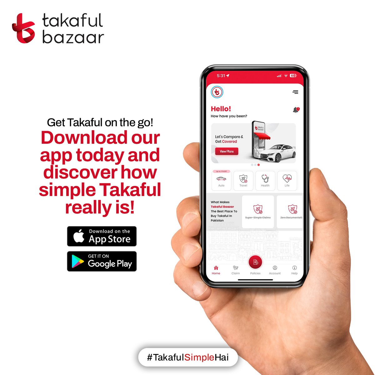 Say goodbye to the hassle of searching for the perfect Takaful plan! With Takaful Bazaar's user-friendly app, finding the right plan for you has never been easier. Download now and experience seamless Takaful shopping! 

onelink.to/p4bzpv 

#TakafulBazaar #UserFriendlyApp