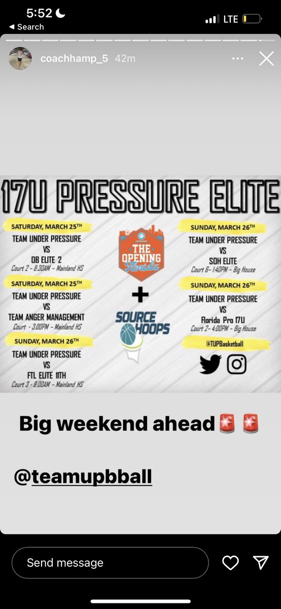 Schedule for this weekend with @TUPBasketball @kinghamp5 

<a href="/OTRHoops/">On the Radar Hoops Events</a>
 @Jr_OTRH 
<a href="/HoopExchange/">Scott Golden</a> 
<a href="/SourceHoops/">Source Hoops</a> 
<a href="/prephoopsfl/">Prep Hoops Florida</a>